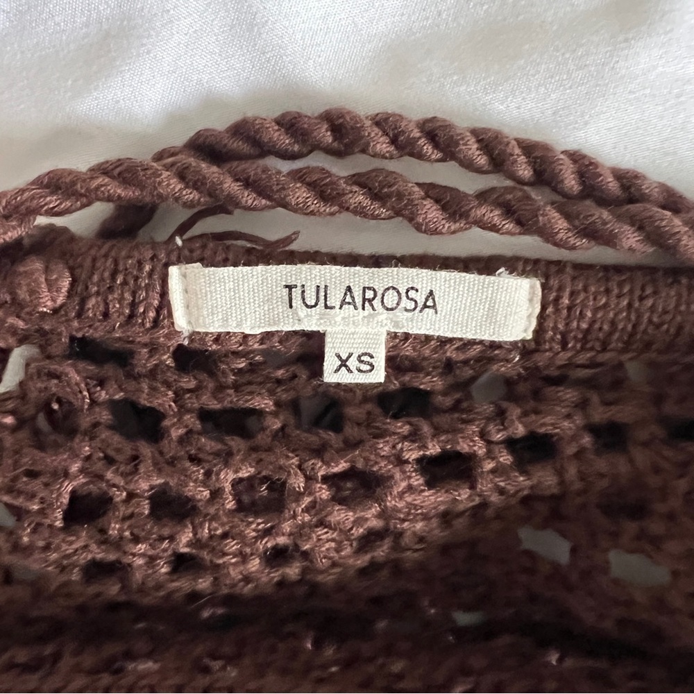 Tularosa Brown Knit One Shoulder Fringe Mini Dress Revolve Boho Festival XS - Picture 5 of 11